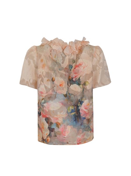 T-shirt effetto seta con stampa floreale AMOSA | A26SSTS31U.V.