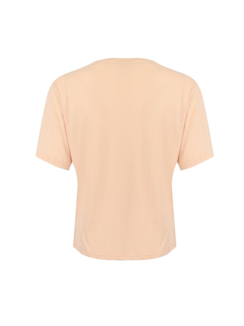 T-shirt in cotone con applicazioni floreali Crema AMOSA | A26SSTS53CREMA