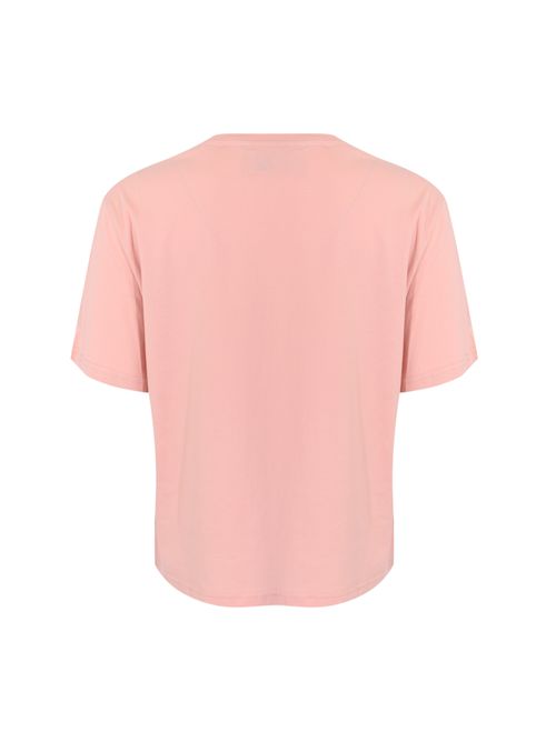 T-shirt in cotone con applicazioni floreali Rosa AMOSA | A26SSTS53ROSA
