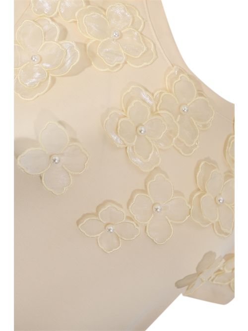 T-shirt in cotone con applicazioni floreali e perle AMOSA | A26SSTS55U.V.