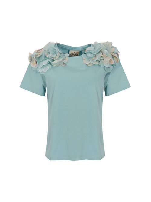 T-shirt in jersey di cotone con applicazioni floreali Tiffany AMOSA | A26SSTS77TIFFANY