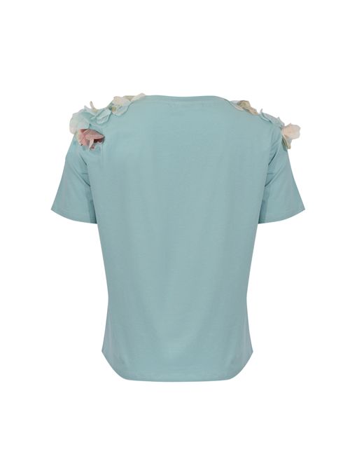 T-shirt in jersey di cotone con applicazioni floreali Tiffany AMOSA | A26SSTS77TIFFANY