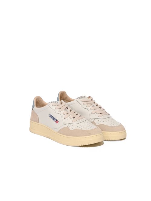 Sneakers Medalist Low in pelle e suede White/Forget Me Not AUTRY | AULMLS12