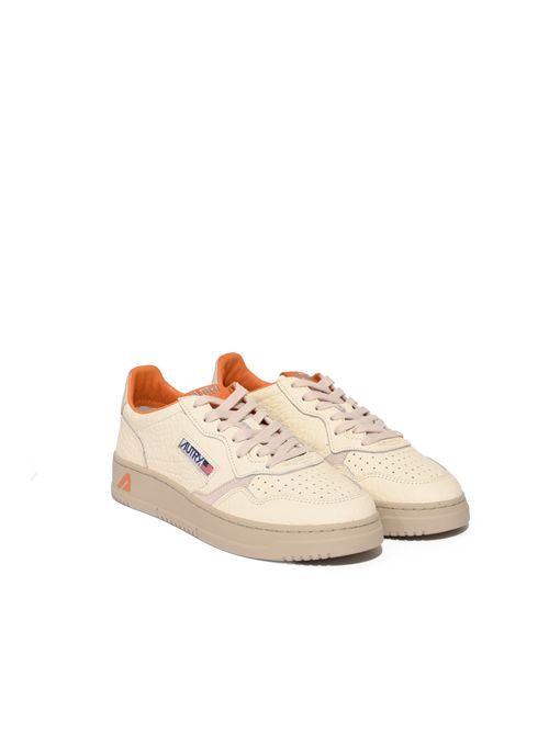 Sneakers Medalist Low in pelle e nabuk Marshmallow/Fanta AUTRY | AULMNE13