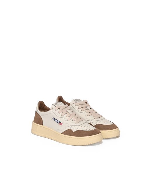 Sneakers Medalist Low in pelle e suede Bianco/Antilope AUTRY | AULWFT02