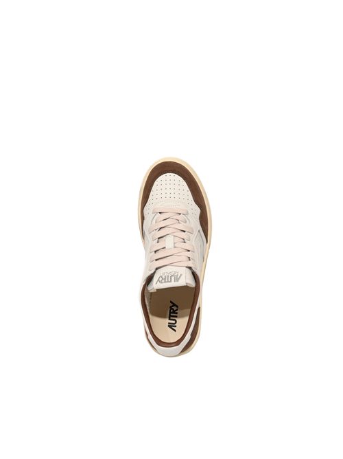 Sneakers Medalist Low in pelle e suede Bianco/Tundra AUTRY | AULWFT05