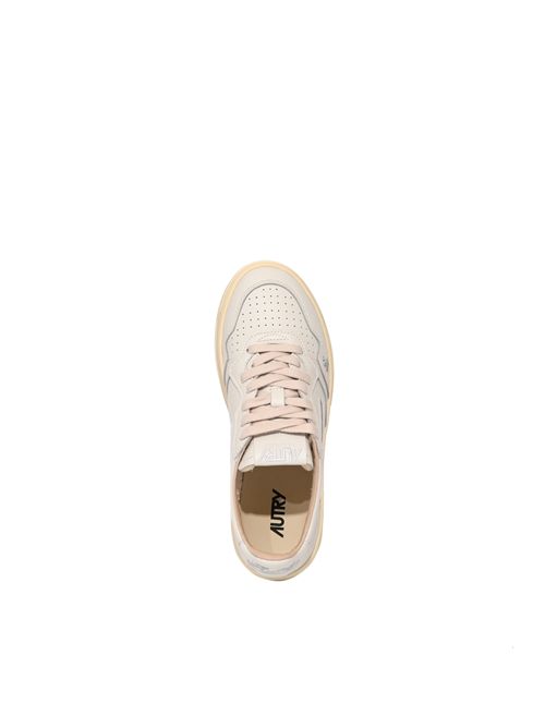 Sneakers Medalist Low in pelle con ricami silver AUTRY | AULWHP02