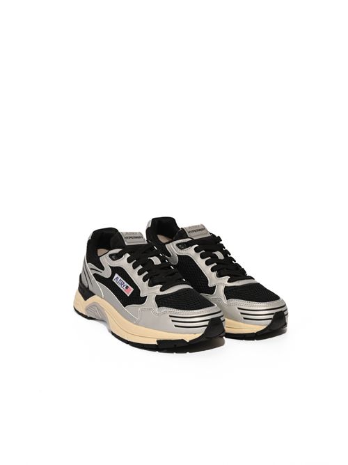 Sneakers Hyperway in mesh tessuto e suede Silver/Black AUTRY | HYLMMV09