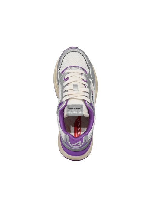 Sneakers Hyperway in pelle sintetica e mesh Bianco/Argento/Dewberry AUTRY | HYLWMV05