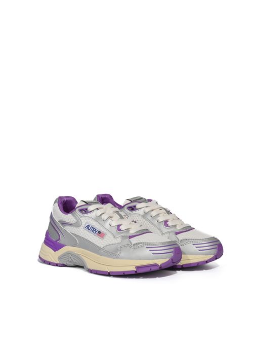 Sneakers Hyperway in pelle sintetica e mesh Bianco/Argento/Dewberry AUTRY | HYLWMV05