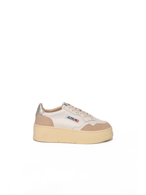 Leat/suede wht/silver