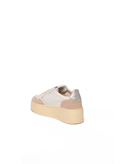Sneakers Medalist Platform in pelle e suede Bianco/Silver AUTRY | PTLWLS74