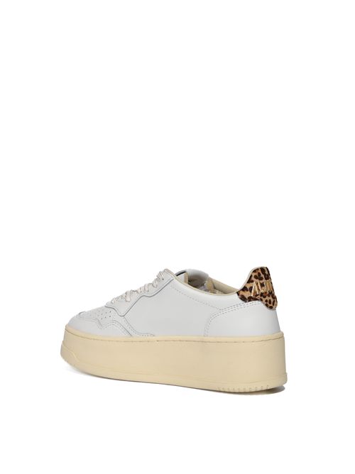 Sneakers Medalist Platform in pelle Bianco Leopard AUTRY | PTLWVO01