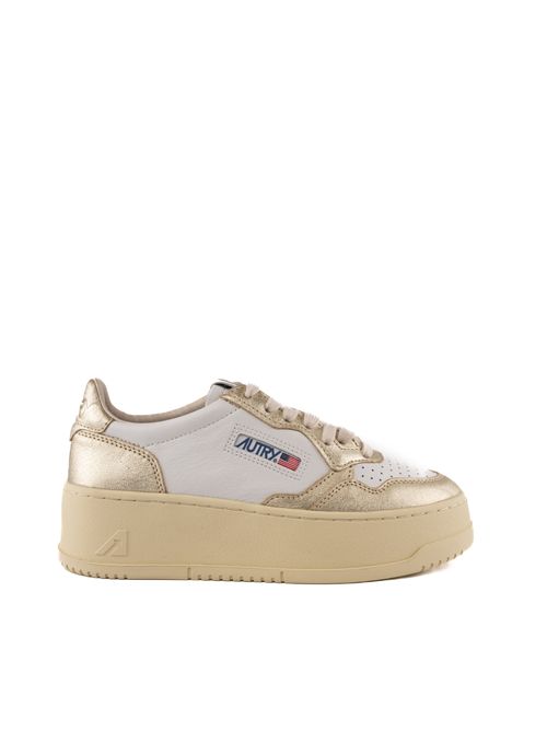 Sneakers Medalist Platform in pelle Bianco/Platino AUTRY | PTLWWB16