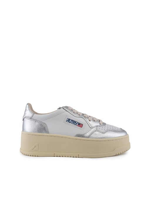Sneakers Medalist Platform in pelle Bianco/Argento AUTRY | PTLWWB18