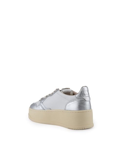 Sneakers Medalist Platform in pelle Bianco/Argento AUTRY | PTLWWB18