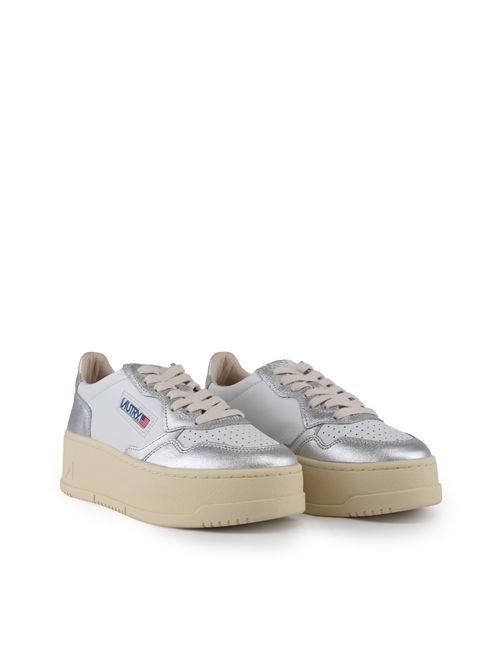Sneakers Medalist Platform in pelle Bianco/Argento AUTRY | PTLWWB18