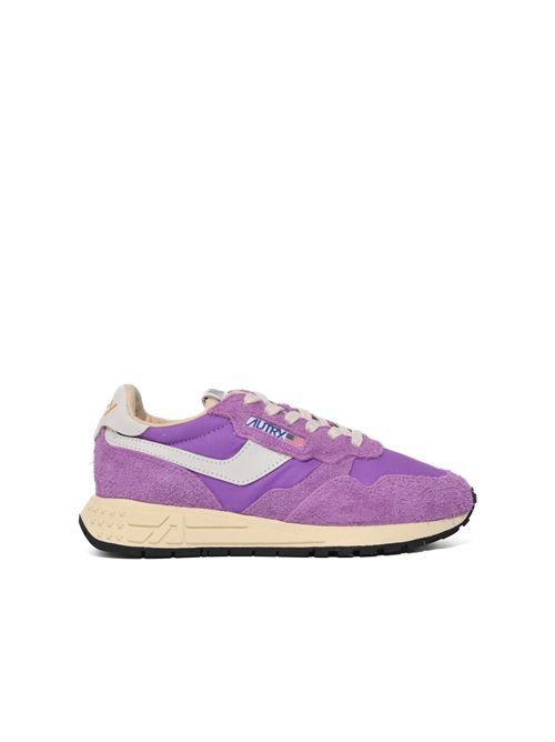 Sneakers Reelwind Low in nylon e suede Bianco e Dewberry AUTRY | WWLWNC32