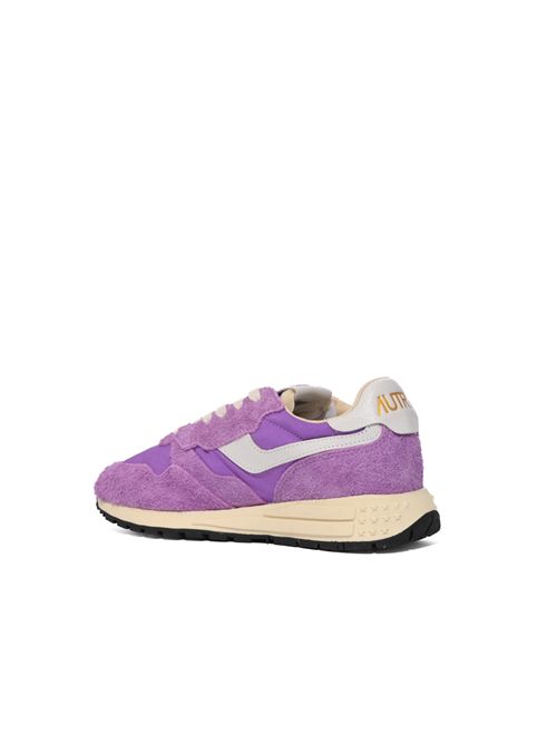 Sneakers Reelwind Low in nylon e suede Bianco e Dewberry AUTRY | WWLWNC32