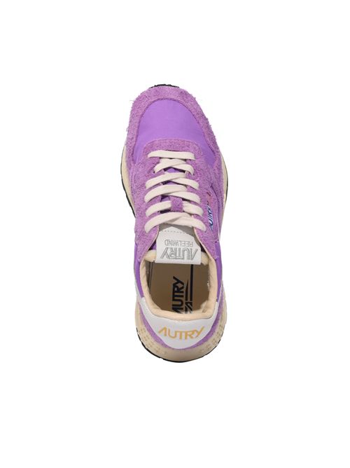 Sneakers Reelwind Low in nylon e suede Bianco e Dewberry AUTRY | WWLWNC32