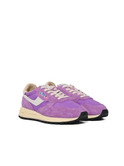 Sneakers Reelwind Low in nylon e suede Bianco e Dewberry AUTRY | WWLWNC32
