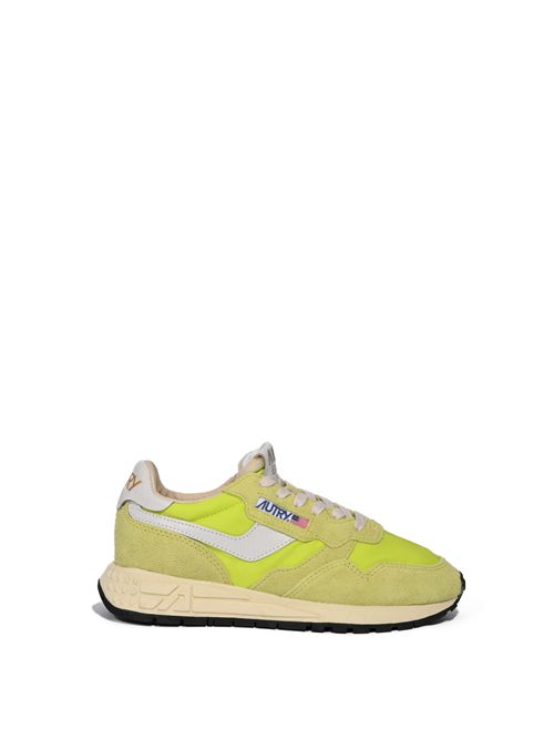 Sneakers Reelwind Low in nylon e suede Bianco/Evening Primrose AUTRY | WWLWNC33