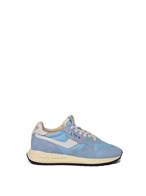 Sneakers Reelwind Low in nylon e suede Bianco/Forget Me Not AUTRY | WWLWNC34