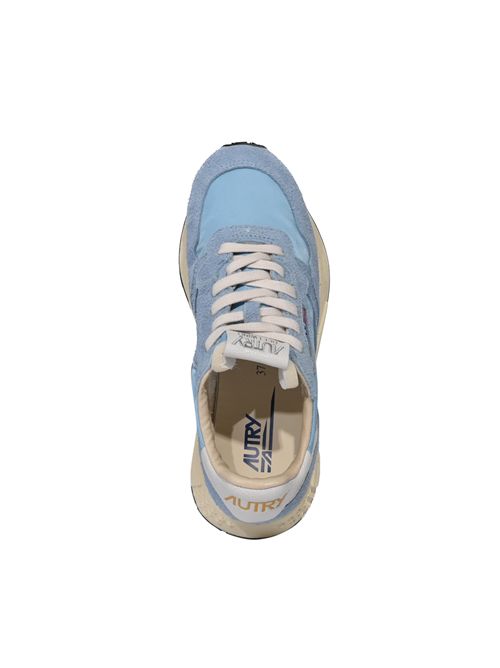 Sneakers Reelwind Low in nylon e suede Bianco/Forget Me Not AUTRY | WWLWNC34