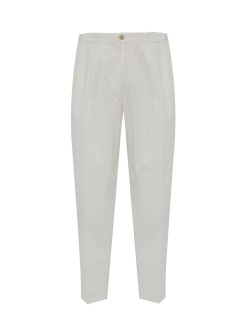 Pantalone con pinces Portobello in bull Latte