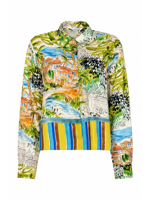 Camicia in seta con stampa paesaggio Caliban | 4Y5UP6EFC1
