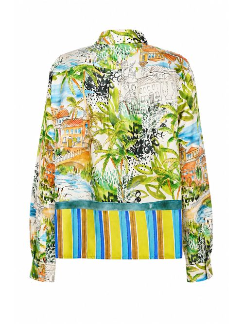 Camicia in seta con stampa paesaggio Caliban | 4Y5UP6EFC1