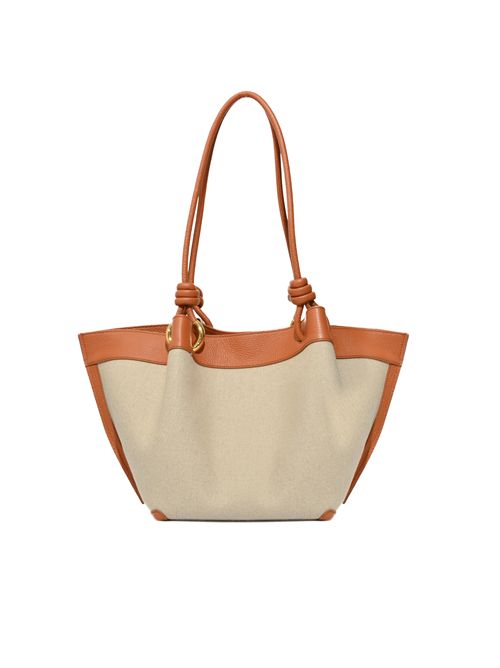 Borsa Finn Medium in pelle e lino Natural/Crab Coccinelle | E1U06110201822