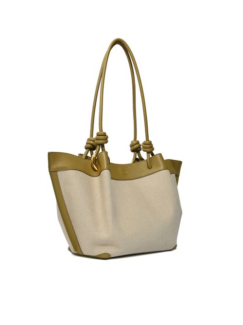 Borsa Finn Medium in pelle e lino Natural/Seagras Coccinelle | E1U06110201824