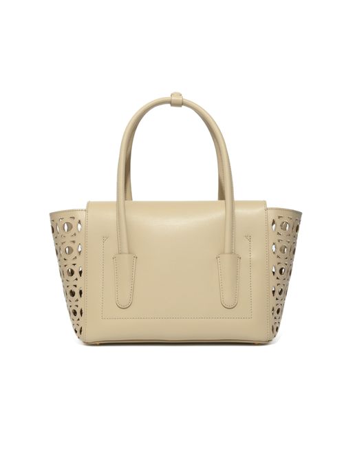 Borsa Beat Double Monogram Medium in pelle traforata Sandshell Coccinelle | E1UGC180201N64