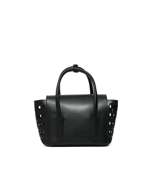 Borsa Beat Double Monogram Small in pelle traforata Nero Coccinelle | E1UGC180301001