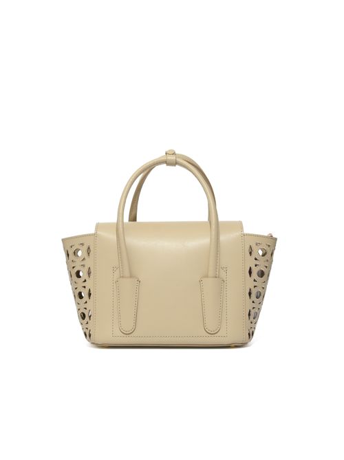 Borsa Beat Double Monogram Small in pelle traforata Sandshell Coccinelle | E1UGC180301N64