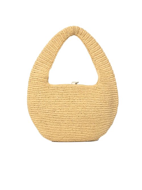 Borsa C-Me Large in paglia e pelle Natural/Pearl Coccinelle | E1UV1130101392