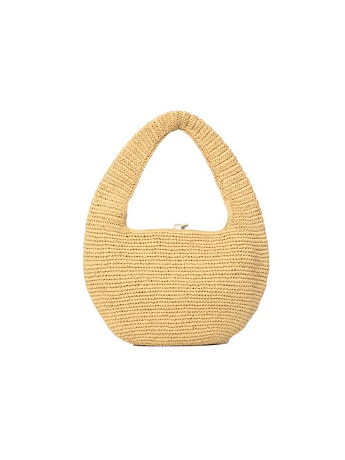 Borsa C-Me Medium in paglia e pelle Natural/Pearl Coccinelle | E1UV1130201392