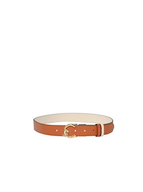 Cintura C-Me reversibile in pelle Crab Pearl Coccinelle | E3SSM110601840