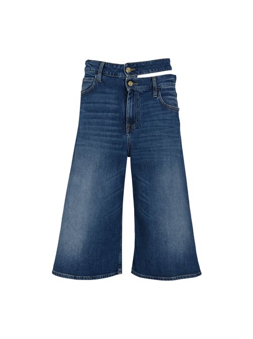 Bermuda Missy wide leg con doppia cintura in denim di cotone CYCLE | 362PB0307