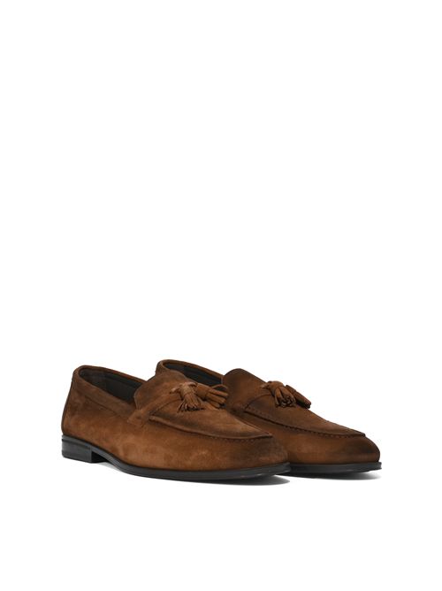 Mocassino in suede con nappine marrone DOUCAL'S | DU3383NOTTUY260TM01