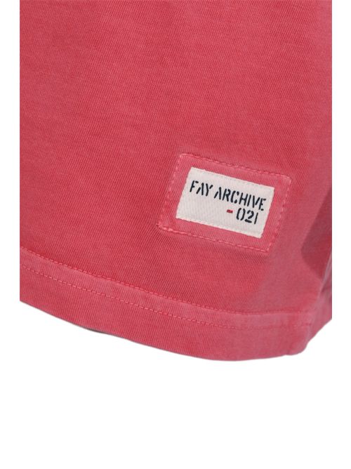 T-shirt in Jersey di cotone effetto used Ciliegia FAY | MPMB352119TZGDR602