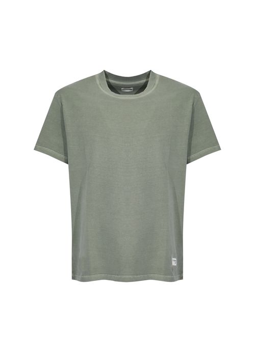 T-shirt in Jersey di cotone effetto used Verde