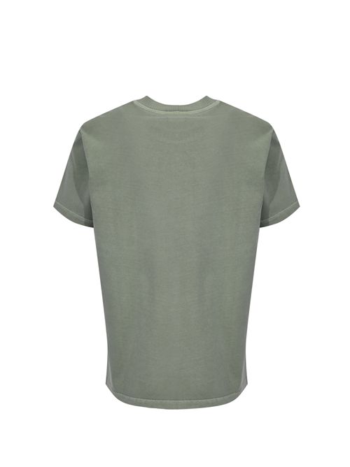T-shirt in Jersey di cotone effetto used Verde FAY | MPMB352119TZGDV408
