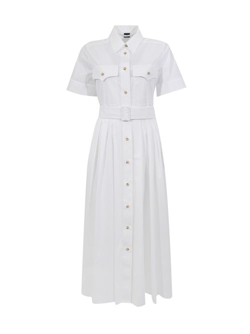 Abito Chemisier in Popeline di Cotone Stretch