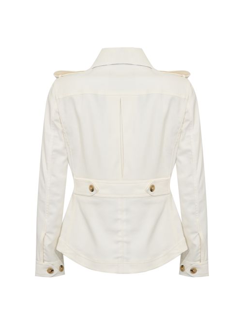 Giacca camicia in drill di cotone Panna FAY | NAW0452317SYCZB004