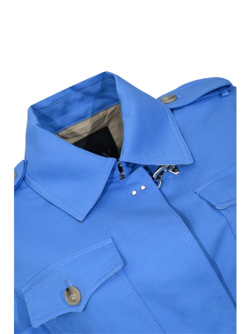 Giacca camicia in drill di cotone Azzurro FAY | NAW0452317SYCZU200