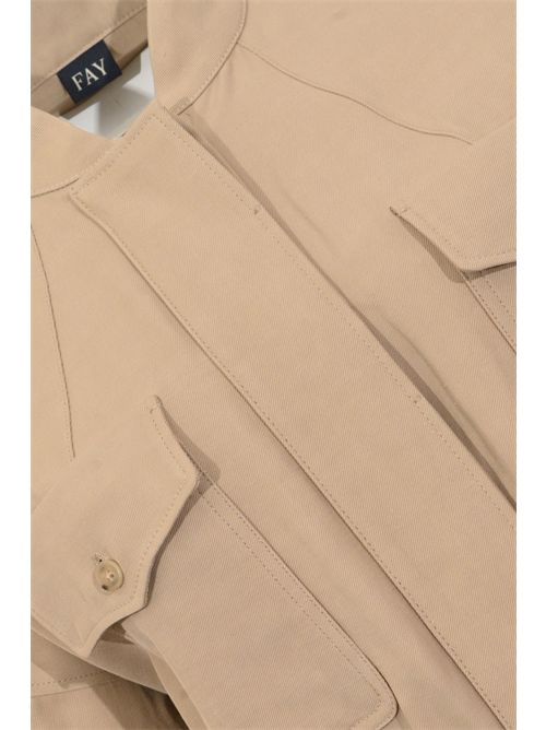 Overshirt in Viscosa e Lino Délavé FAY | NAW04525640ZDSC804