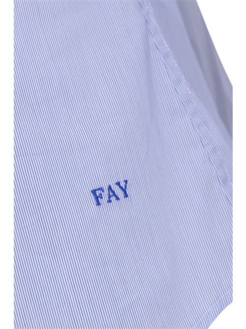 Camicia Regular Fit in Lino e Cotone a Righe FAY | NCMA152259SZBEU802