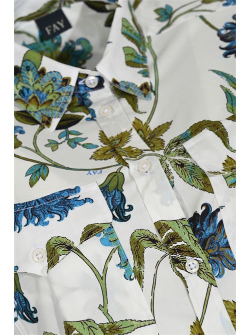 Camicia regular fit in popeline di cotone FAY | NCWA2526000ZGHB001